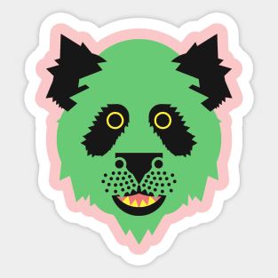 Panda Face Green Sticker